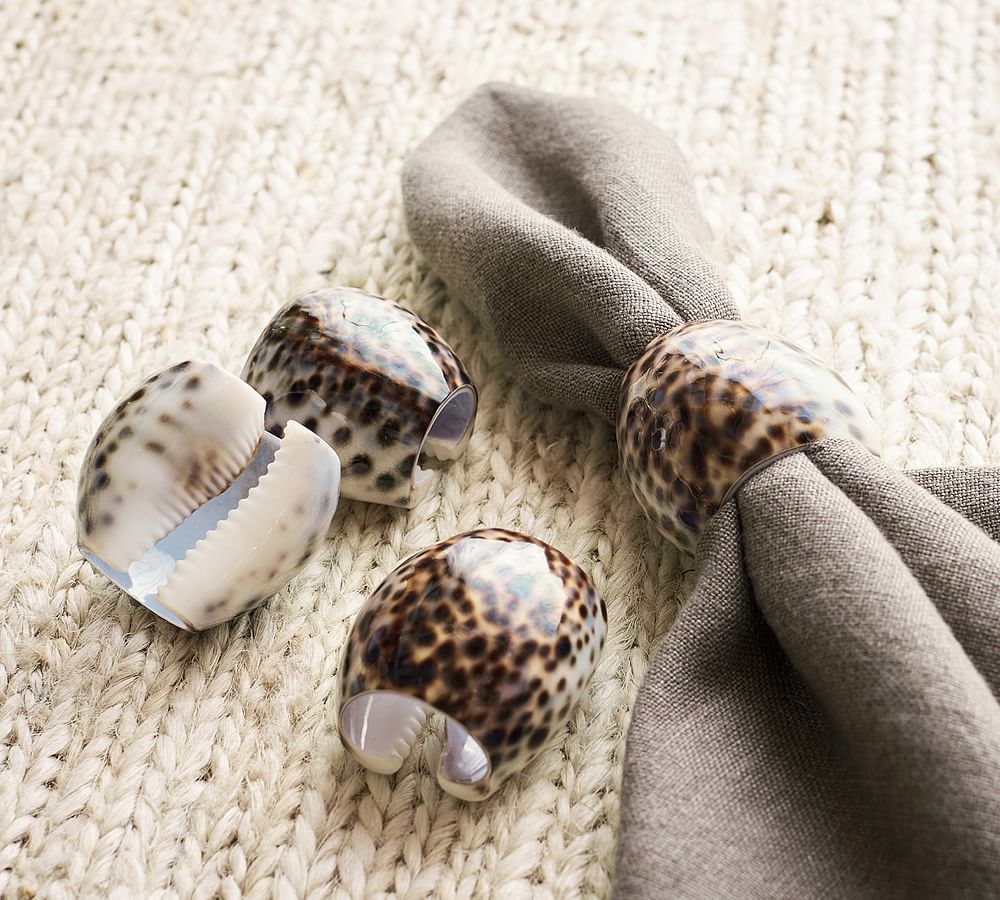Tiger Cowrie Shell Napkin Rings - Set of 4 | Pottery Barn (US)