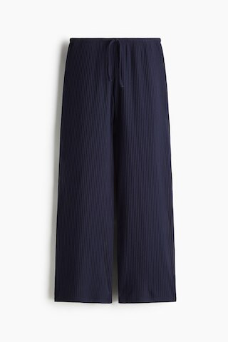 H & M - Wide-Leg Rib-Knit Pants - Blue | H&M (US + CA)