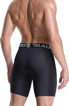TELALEO 5/6 Pack Compression Shorts Men Spandex Sport Shorts Athletic Workout Running Performance... | Amazon (US)