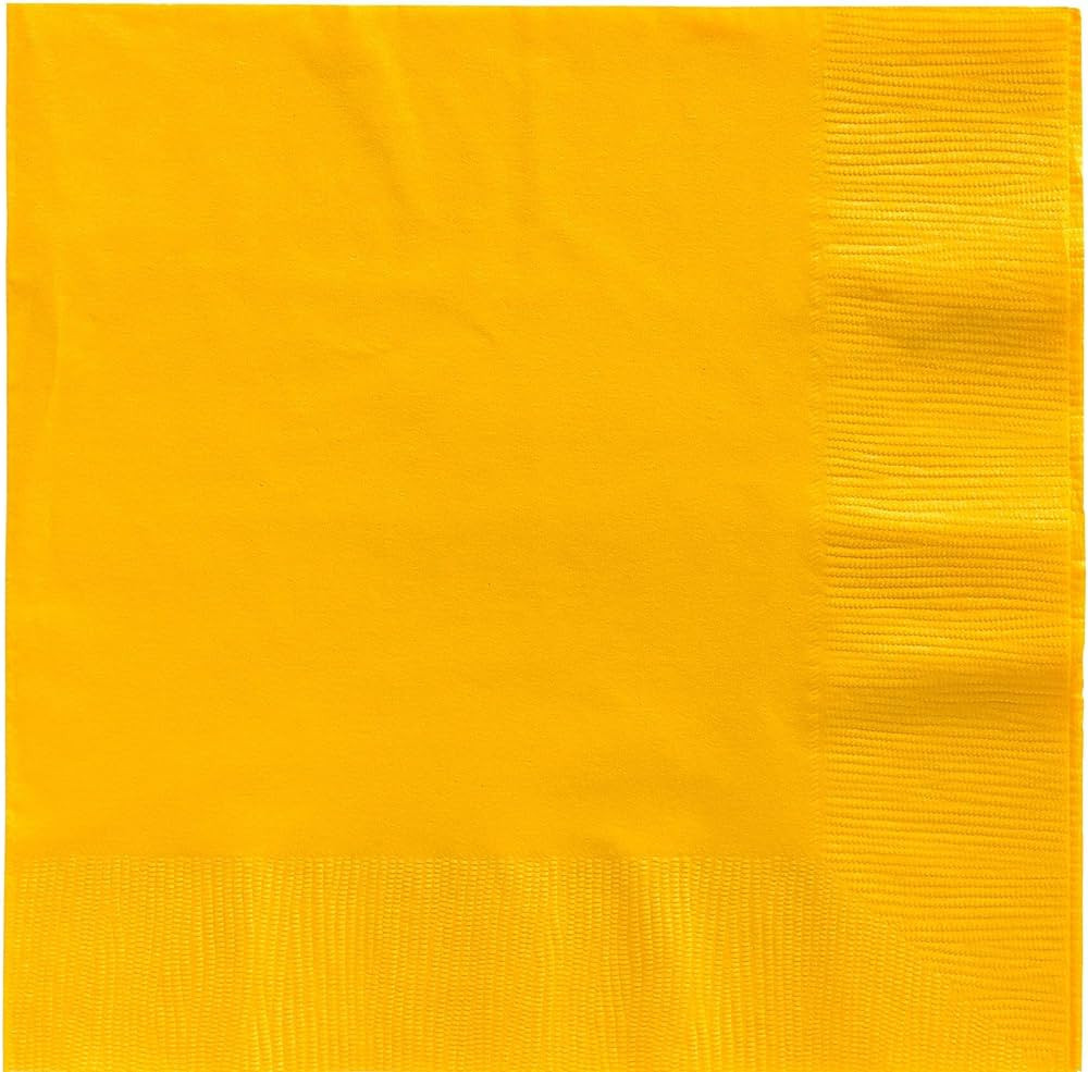 Big Party Pack Luncheon Napkins 13"x13", 125/Pkg, Sunshine Yellow | Amazon (US)