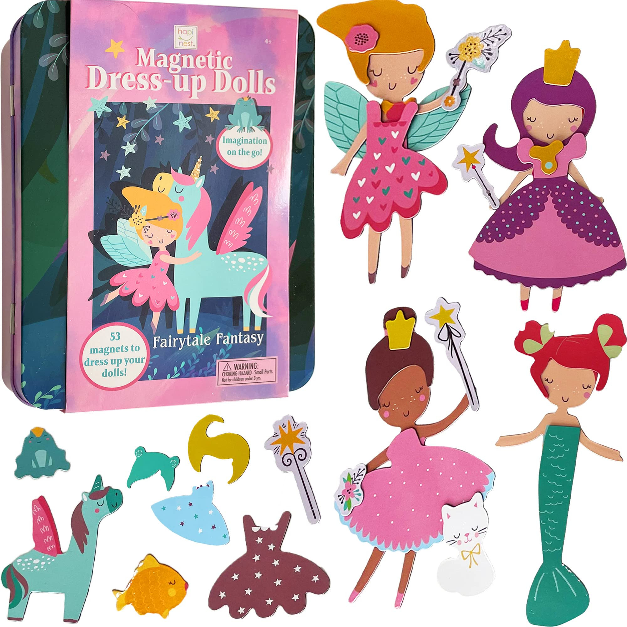 Hapinest Magnetic Dress-Up Dolls for Girls Pretend Play Set, A Fairytale Fantasy Dress Up Toy and... | Amazon (US)
