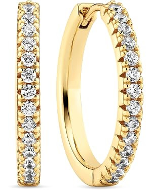 Sif Jakobs - Ellera Grande Earrings - 925 Sterling Silver - White Zirconia | Amazon (UK)