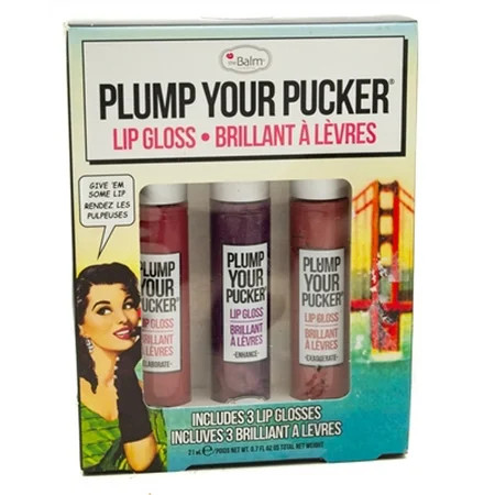 The Balm Cosmetic PLUMP YOUR PUCKER Lip Gloss Set:: Elaborate Enhance Exadurate .7 fl oz total | Walmart (US)