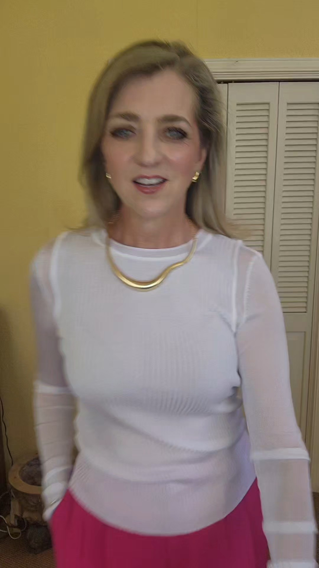From work to date night with this look. These pants are so comfortable and versatile. They are tts and come in other colors. This top is elevated alone but can give a casual look with jeans or a jean jacket. Also tts.Pants, slacks, work wear, spring colors, summer colors, pink, summer looks, work looks, date night, elevated looks, fashion finds, affordable fashion, white tops, sheer tops, express, necklace, accessories,  mothers Day, womens fashion, white, pink,

#LTKgrwm #LTKMothersDay #LTKWorkwear
