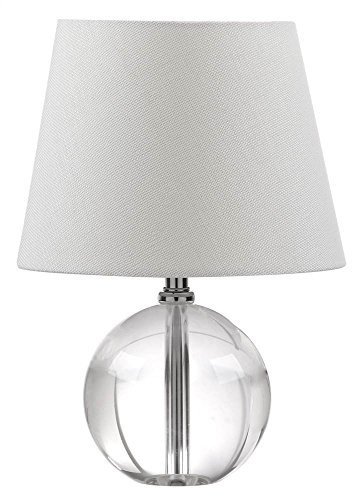 SAFAVIEH Lighting Collection Mable Modern Glam Clear Crystal 14-inch Bedroom Living Room Home Office Desk Nightstand Round Table Lamp (LED Bulb Included) | Amazon (US)