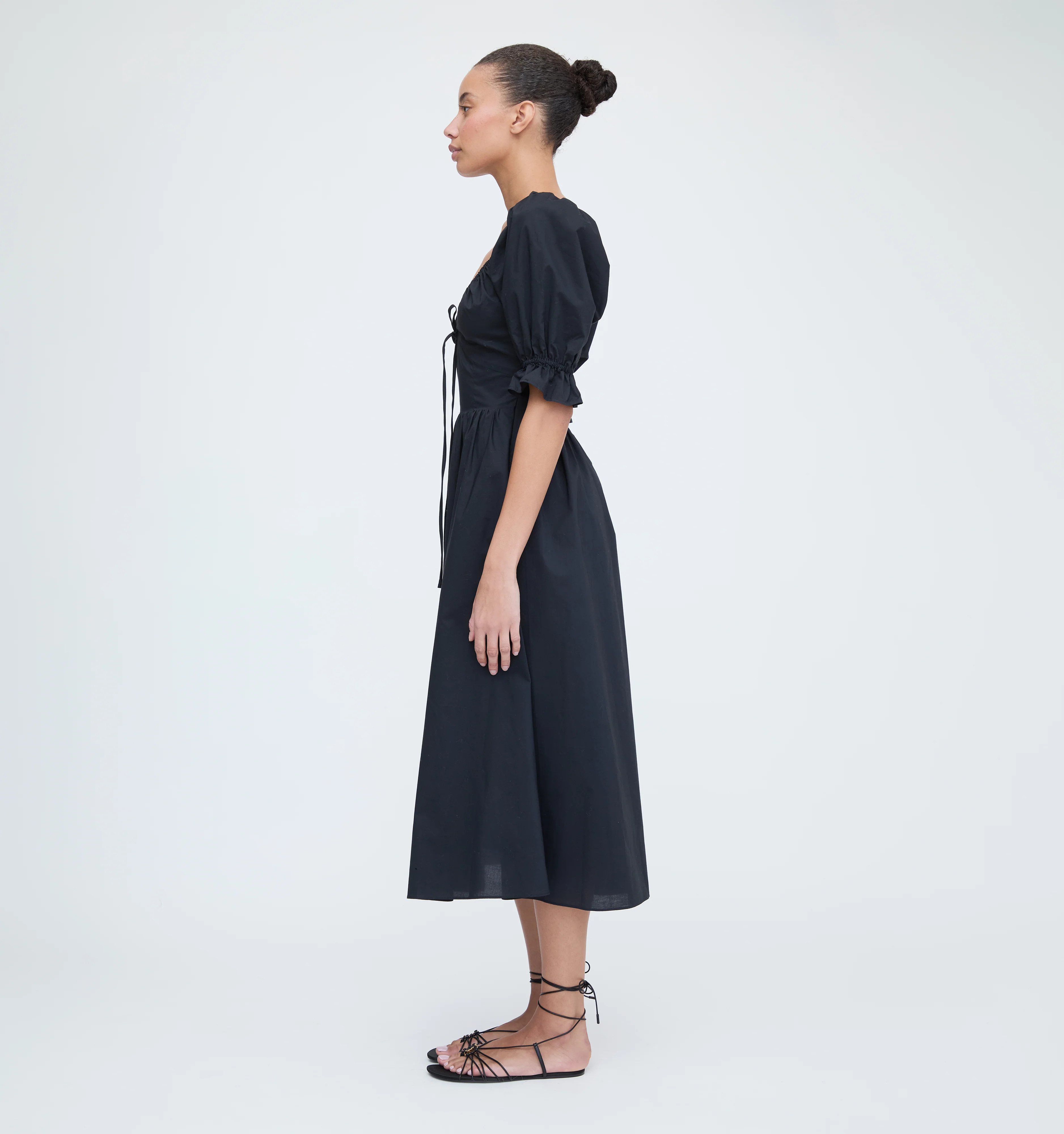 The Ophelia Dress - Black Cotton Voile | Hill House Home US