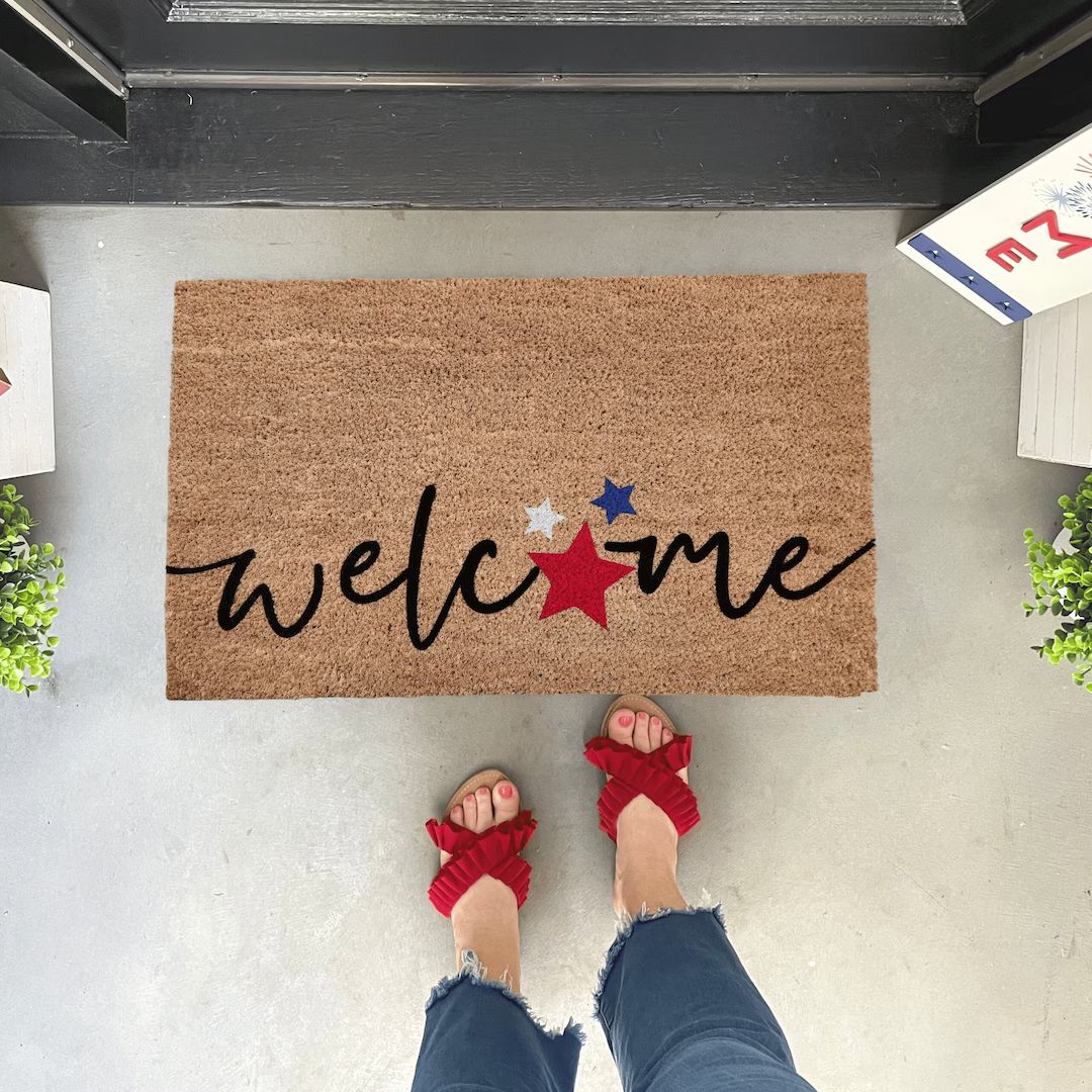 Summer Doormat, Fourth of July Doormat, Red White and Blue Decor, 4th of July Doormat, Summer doo... | Etsy (US)