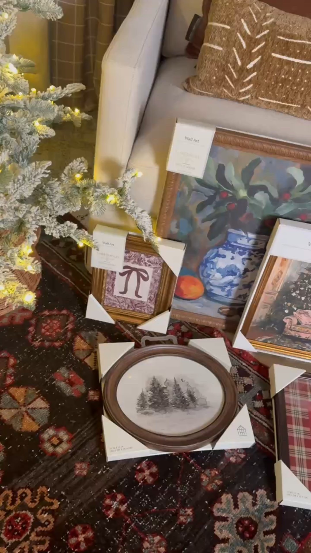 Affordable holiday wall art finds 🎄✨ I’m obsessed with these Threshold framed art prints from Target — from the 10x12 oval watercolor trees, plaid fern frame, and holiday ribbon print, to the blue vase still life and Christmas tree in living room artwork. Each piece adds the perfect cozy and festive touch to any living room corner or entryway gallery wall. Styled here with a woven lumbar pillow, accent chair, round side table, and a faux pine arrangement for that warm, layered look 🤎

Shop all my holiday decor favorites and Target wall art finds🖼️

#TargetFinds #ThresholdTarget #HolidayDecor #ChristmasWallArt #AffordableHomeDecor #CozyHomeVibes #LivingRoomDecor #SeasonalStyling #LTKHoliday #LTKHome #TargetHome #eanesinteriors



#LTKHoliday #LTKSeasonal #LTKHome