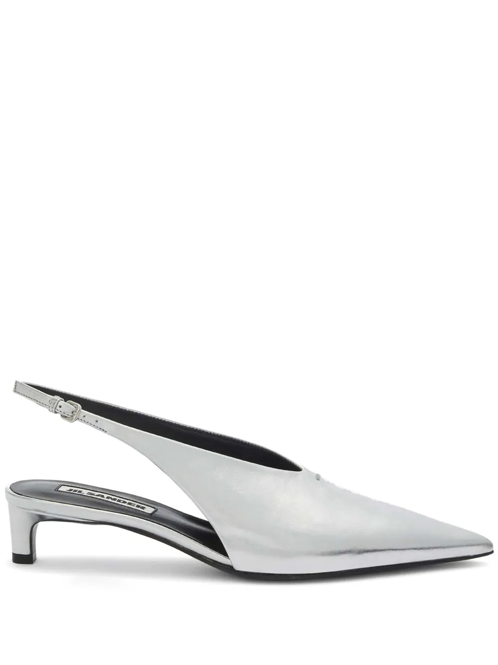 Jil Sander Metallic Slingback Pumps - Farfetch | Farfetch Global