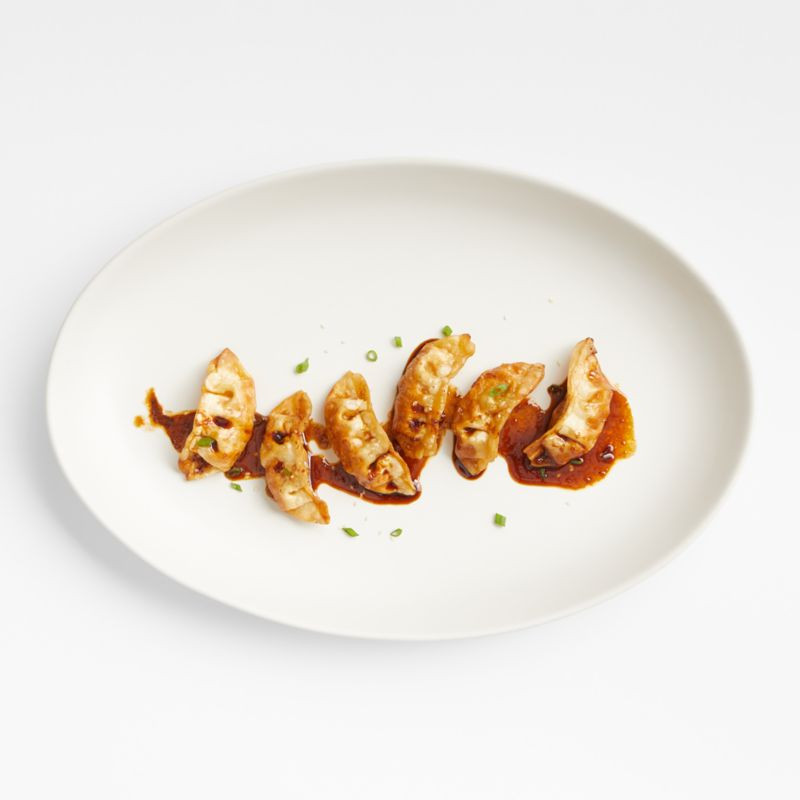 Craft Linen Cream Oval Platter + Reviews | Crate & Barrel | Crate & Barrel