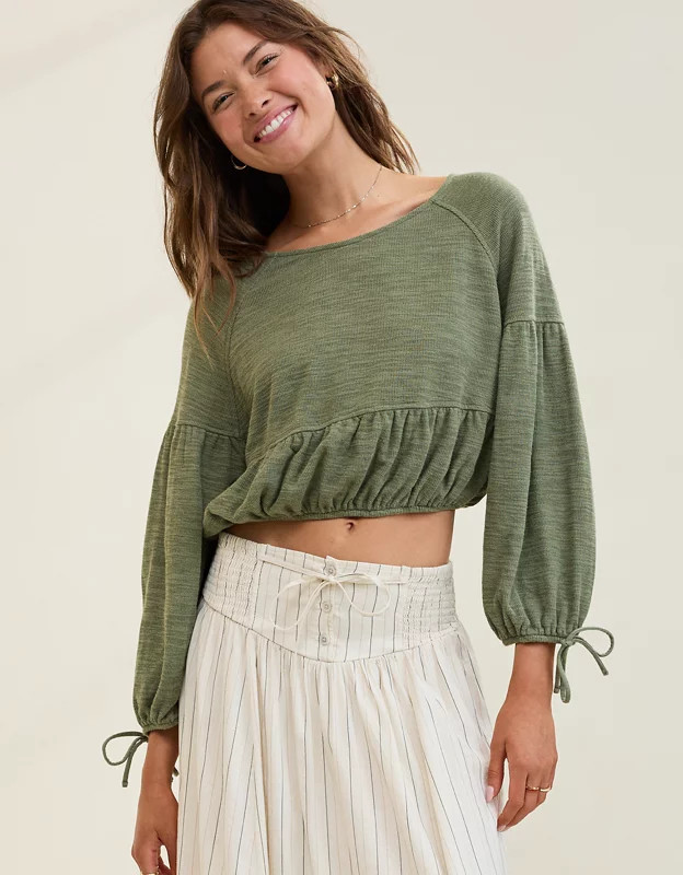Aerie Endless Summer Cropped Sweatshirt | Aerie