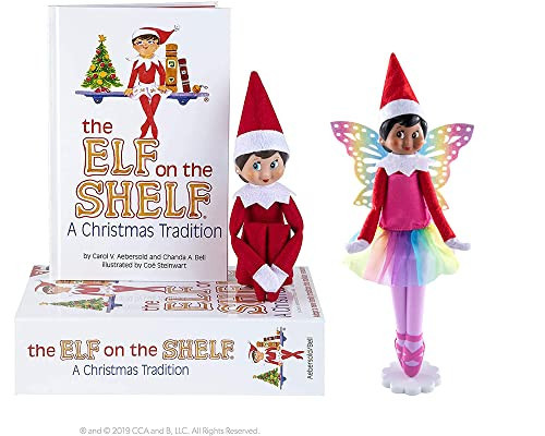 The Elf on The Shelf Scout Girl (Light Tone/Blue Eyed Girl) with Magifreez Rainbow Snow Pixie | Amazon (US)