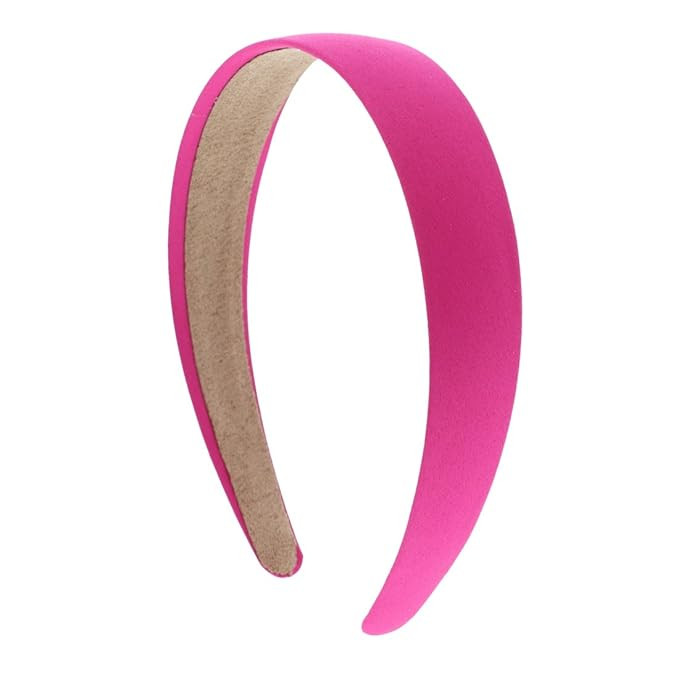 Motique Accessories 1 Inch Satin Headband - Hot Pink | Amazon (US)