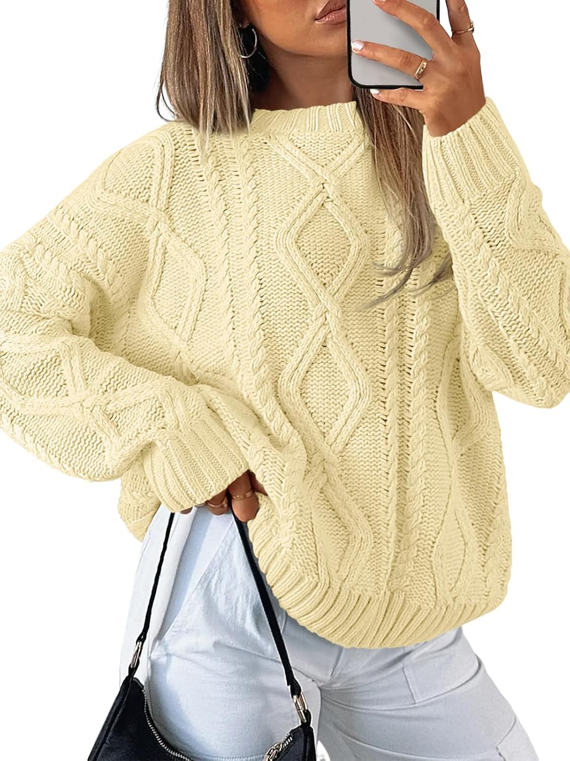Trendy Queen Women's Oversized Cable Knit Sweaters 2026 Fall Outfits | Amazon (US)