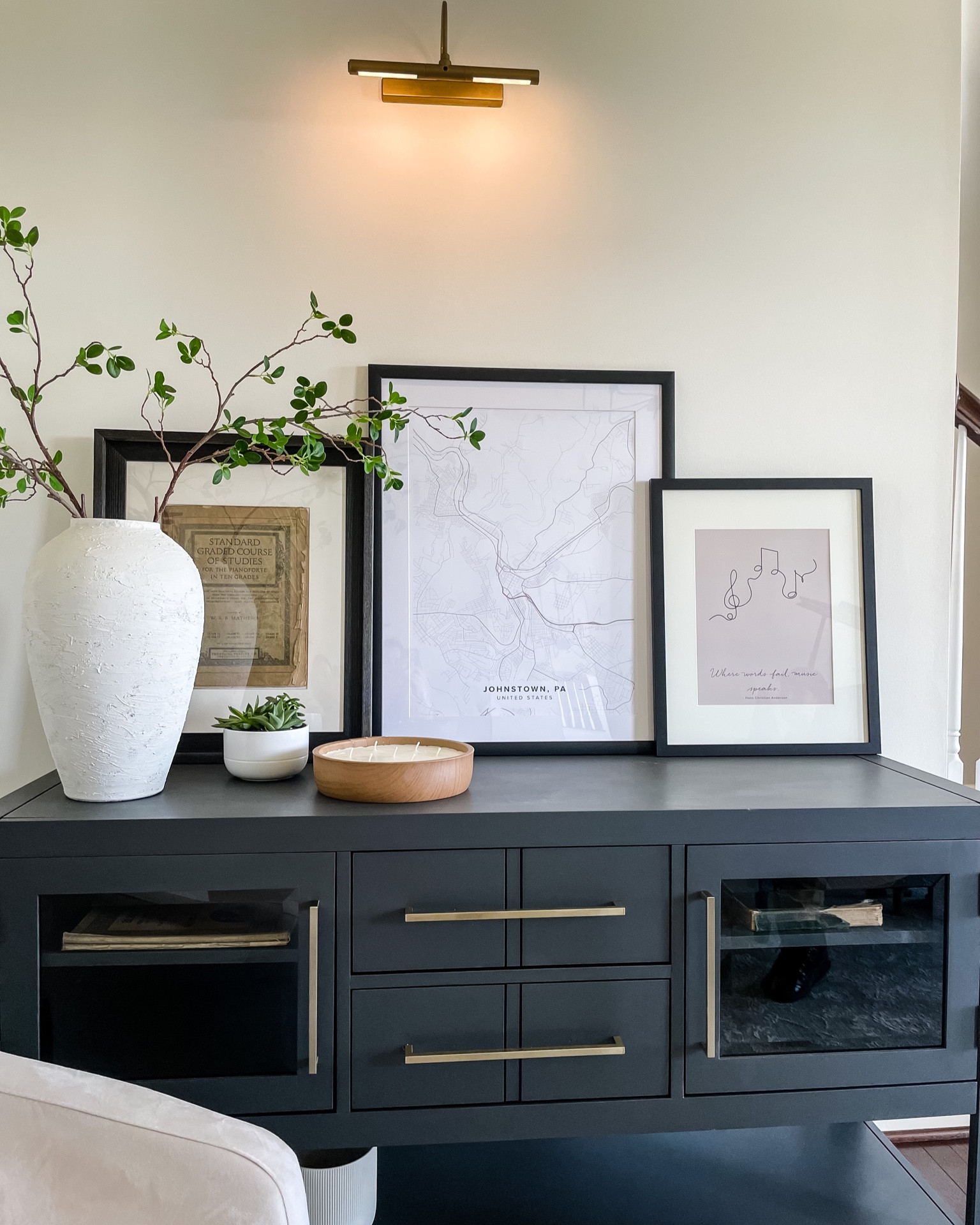 Linking handles for this console makeover - the drawers handles 12 inch and the door handles are 8 13/16 size. 
Paint color - iron ore 

Also linking led remote light and rub n buff in European gold. 

Handles go with either gold or silver room accents .

#LTKhome
