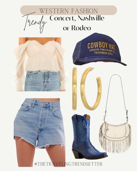 Trendy, rodeo fashion, cowboy hat, cowboy, trucker, hat, fringe bag, gold, hoops, booties, boots, cowgirl, cowboy, jeans, shorts, spring outfit, concert outfit, Nashville outfit, radio outfit, trendy country, concert, outfit, music festival, spring outfit, summer outfit, white blouse, travel outfit, western BoHo chic hippie


#LTKstyletip #LTKfindsunder100 #LTKfindsunder50