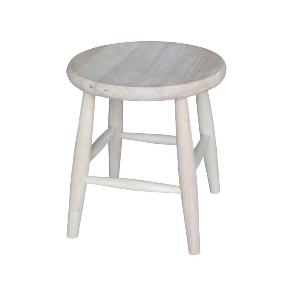 International Concepts 18 in. Unfinished Wood Bar Stool-1S-818 - The Home Depot | The Home Depot
