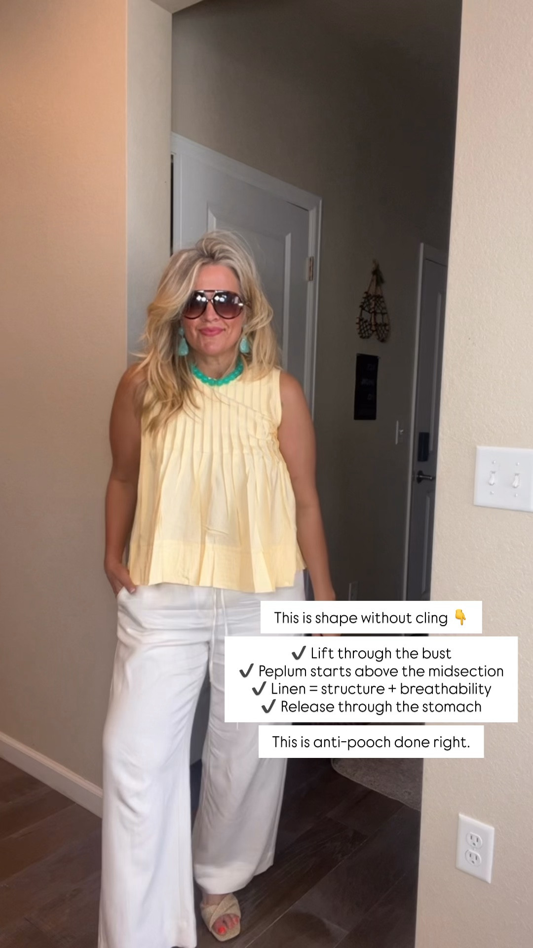  ✨Tap the bell, save and ❤️ for over 40 fashion, midlife style, midsize fashion and luxury looks for less. 

This is shape without cling 👇

✔️ Lift through the bust
✔️ Peplum starts above the midsection
✔️ Linen = structure + breathability
✔️ Release through the stomach

This is anti-pooch done right.

⬇️Sizing information:
Large (size up if in between sizes.)

👑"Helping you look good, feel good!" - Lindsey Denver

Spring looks, Midlife style for real women who want to feel confident again. Over 40 fashion and over 50 style that works with changing bodies, perimenopause shifts, and real life. Think midsize fashion, Gen X style and up, body confidence, and mom outfits that feel polished, comfortable, and elevated...because style over 45 and over 50 should feel effortless, not stressful. 


Follow my LTK @Over40andmidlife on the @shop.LTK app to view this post and get my exclusive app-only content!

#liketkit #LTKPlusSize #LTKMidsize #LTKOver40
@shop.ltk
https://liketk.it/65v8W