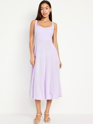 Fit & Flare Sleeveless Midi Dress | Old Navy (CA)