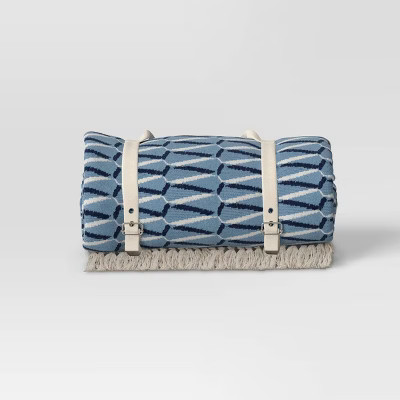 Jacquard 60"x80" Beach Blanket with Buckle Strap - Threshold™ | Target