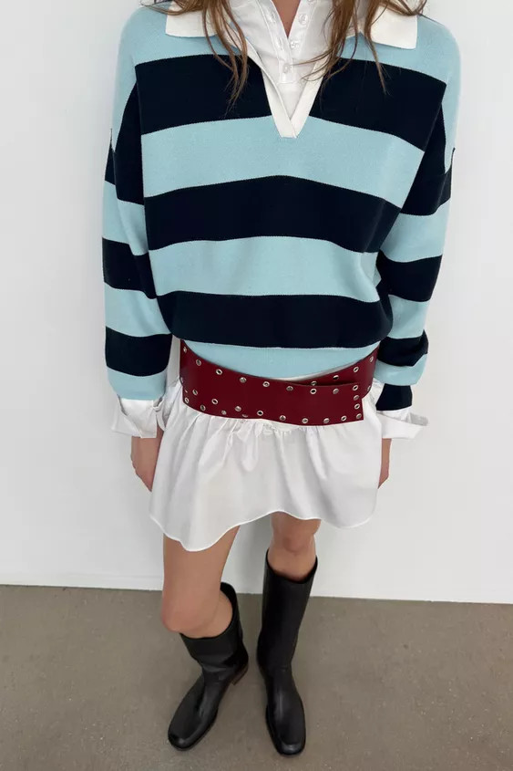 STRIPED KNIT POLO | Zara US