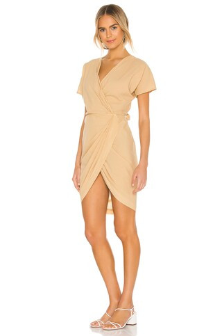 Cali Dreaming The Mini Wrap Dress in Safari from Revolve.com | Revolve Clothing (Global)
