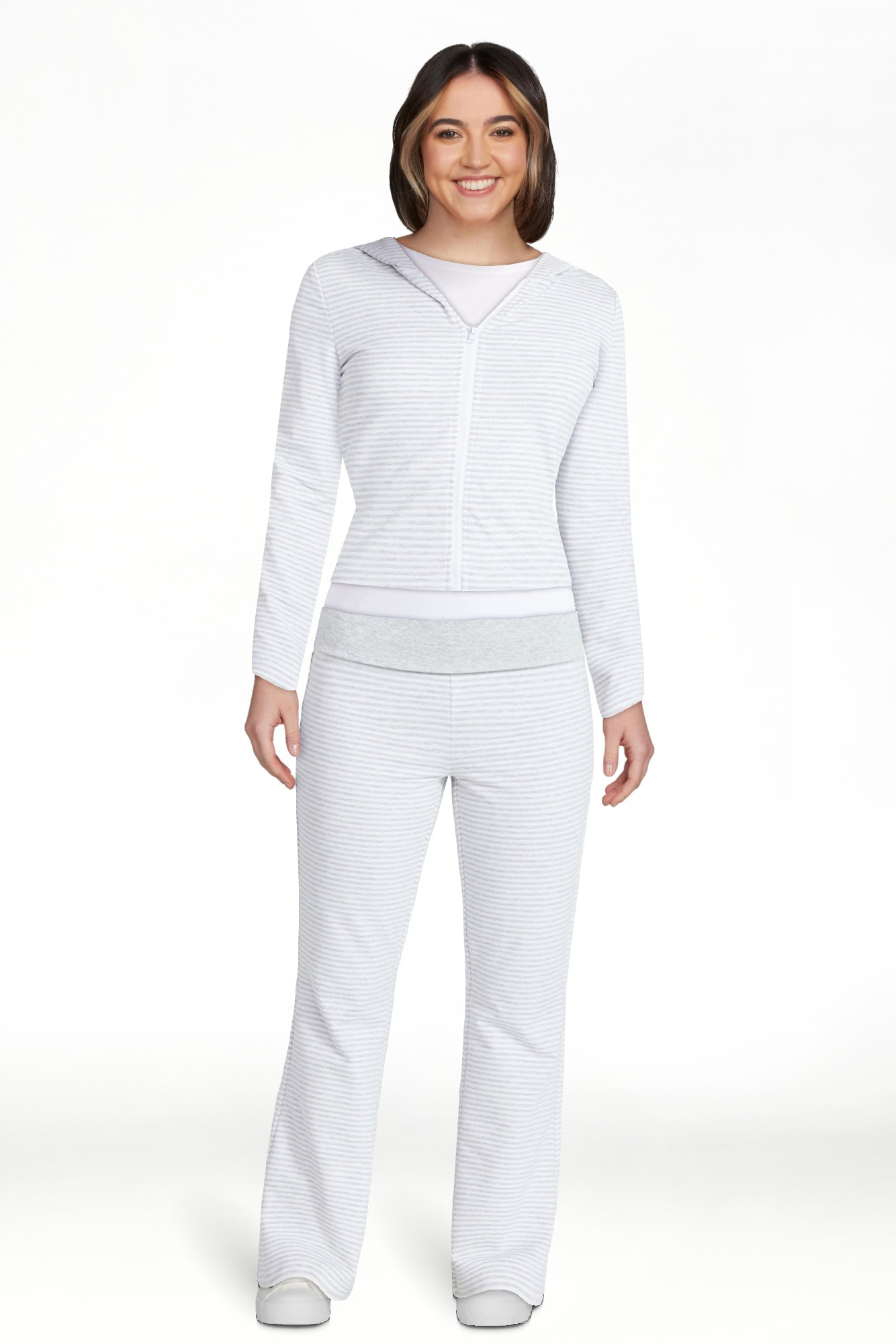 No Boundaries Zip-Up Hoodie and Foldover Pants Set, 2-Piece, Women’s XXS-XXL | Walmart (US)