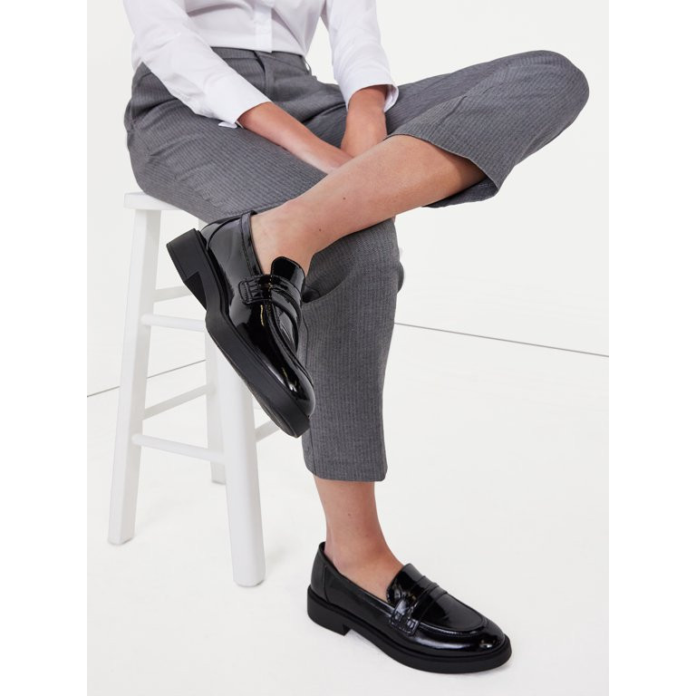 Time and Tru Women's Patent Penny Loafers | Walmart (US)