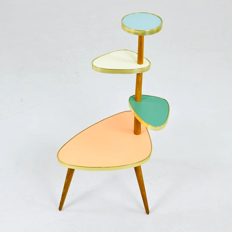 BIG German Plant Stand, Colorful Vintage Mid-century Minimalist Indoor Plant Stand Side Table Ret... | Etsy (US)