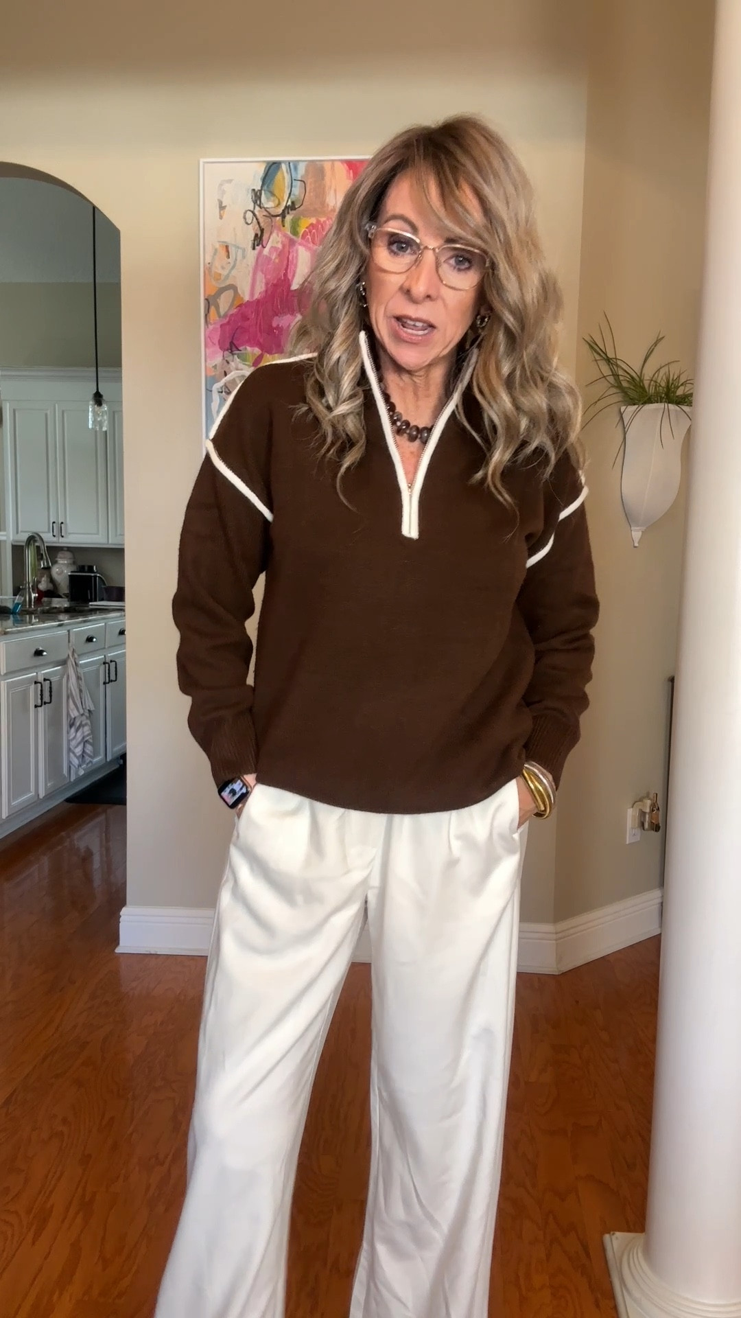 These pants really are cute! Great quality and they look so much more $$$. They run TTS. 

#LTKootd #LTKOver40