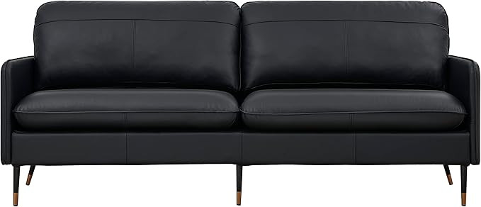 Z-hom 79" Genuine Leather Sofa, Top-Grain 3 Seater Leather Couch, Mid-Century Modern Upholstered ... | Amazon (US)