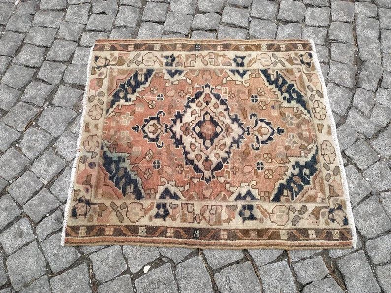 Small Persian Rug Square Rug 2.4x2.7ft Vintage Rug Bathroom | Etsy | Etsy (US)