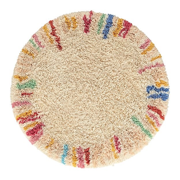 Round Multicolored Shag Rug | The Land of Nod