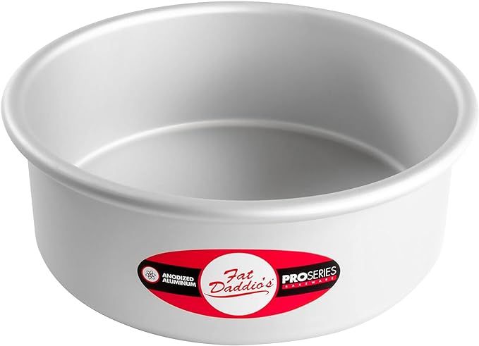 Fat Daddio's Anodized Aluminum Round Cake Pan, 8 x 3 Inch, Silver | Amazon (US)