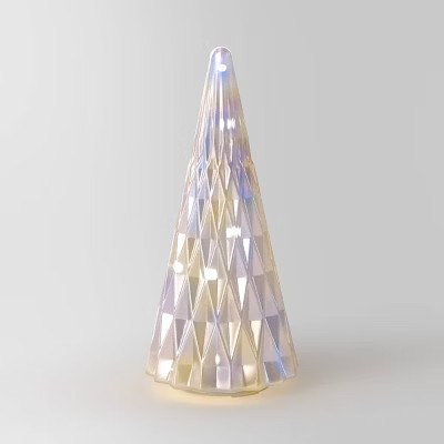 Lit Mercury Style Glass Cone Christmas Tree Sculpture - Wondershop™ Blue | Target