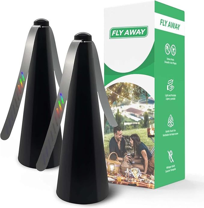 Fly Away - 2 Pack Outdoor Fly Repellent Fan, Outside or Inside Table use, Restaurant, Barbeque, E... | Amazon (US)