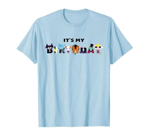 Disney Villains It's My Birthday Party Character Letters T-Shirt | Amazon (US)