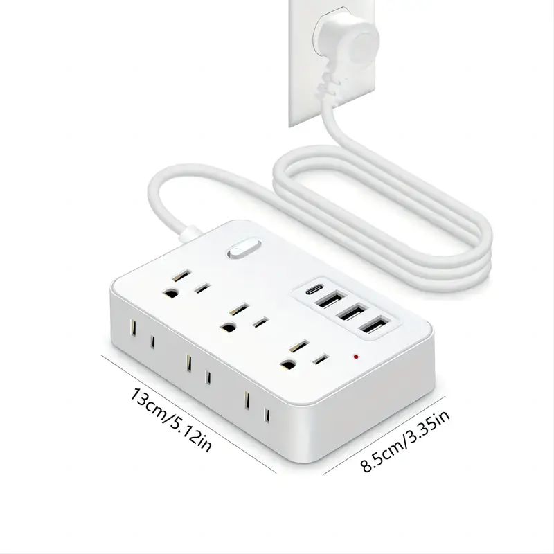 1pc Surge Protection Power Strip With 3 Usb, 1 Type-c And 6 Sockets, Multi-plug Wall Socket Strip... | Temu Affiliate Program