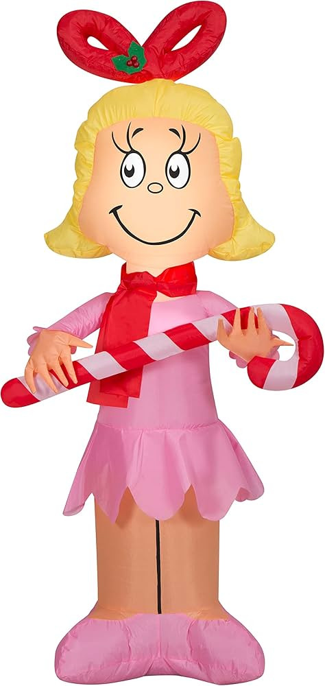Christmas Inflatable 4Ft Cindy with Candy Cane in Pink Dress Indoor/Outdoor Holiday Decoration | Amazon (US)