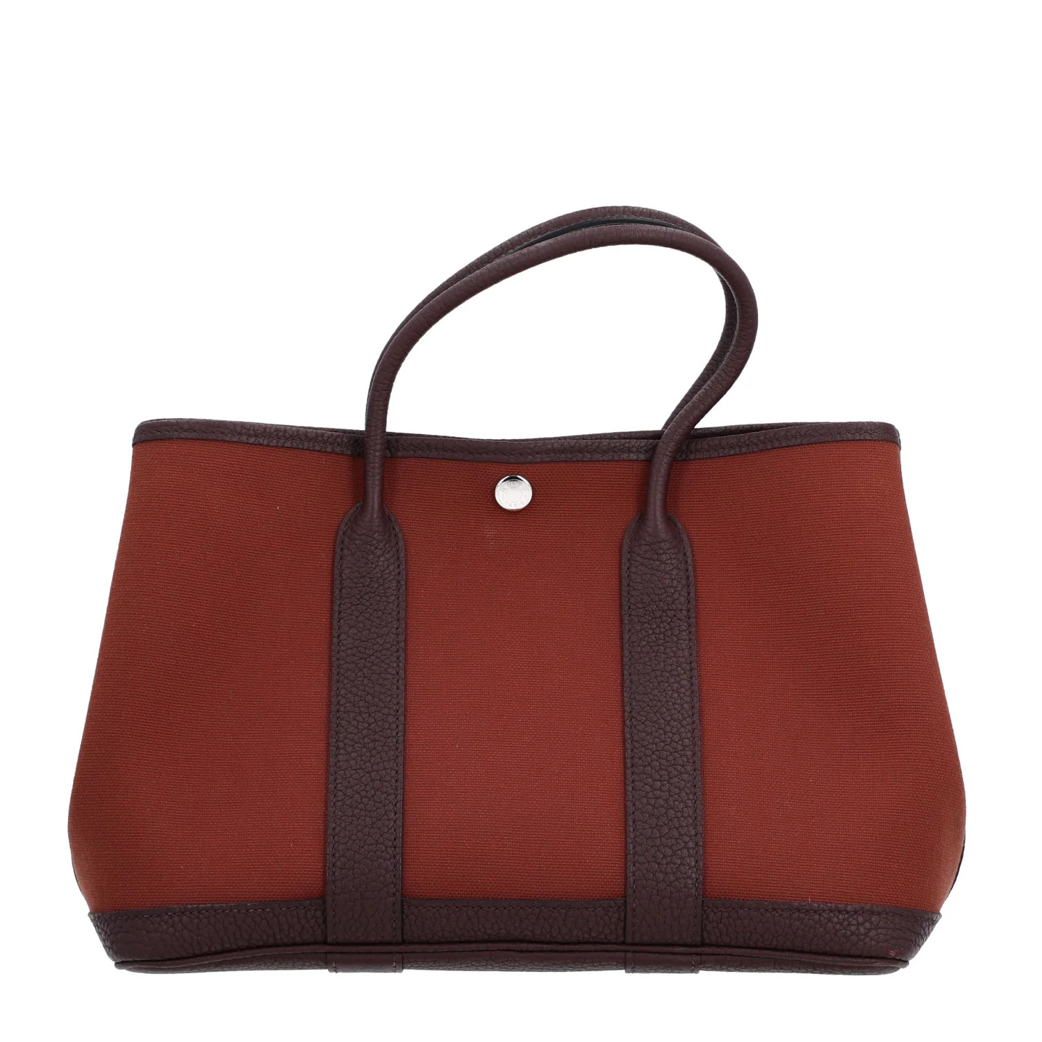 Hermes Toile Militaire Negonda Garden Party 30 TPM Rouge H Ebene 1960975 | FASHIONPHILE (US)