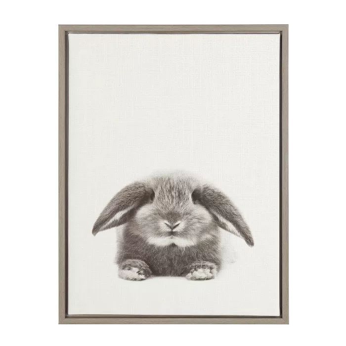 24" x 18" Rabbit Framed Canvas Art - Uniek | Target