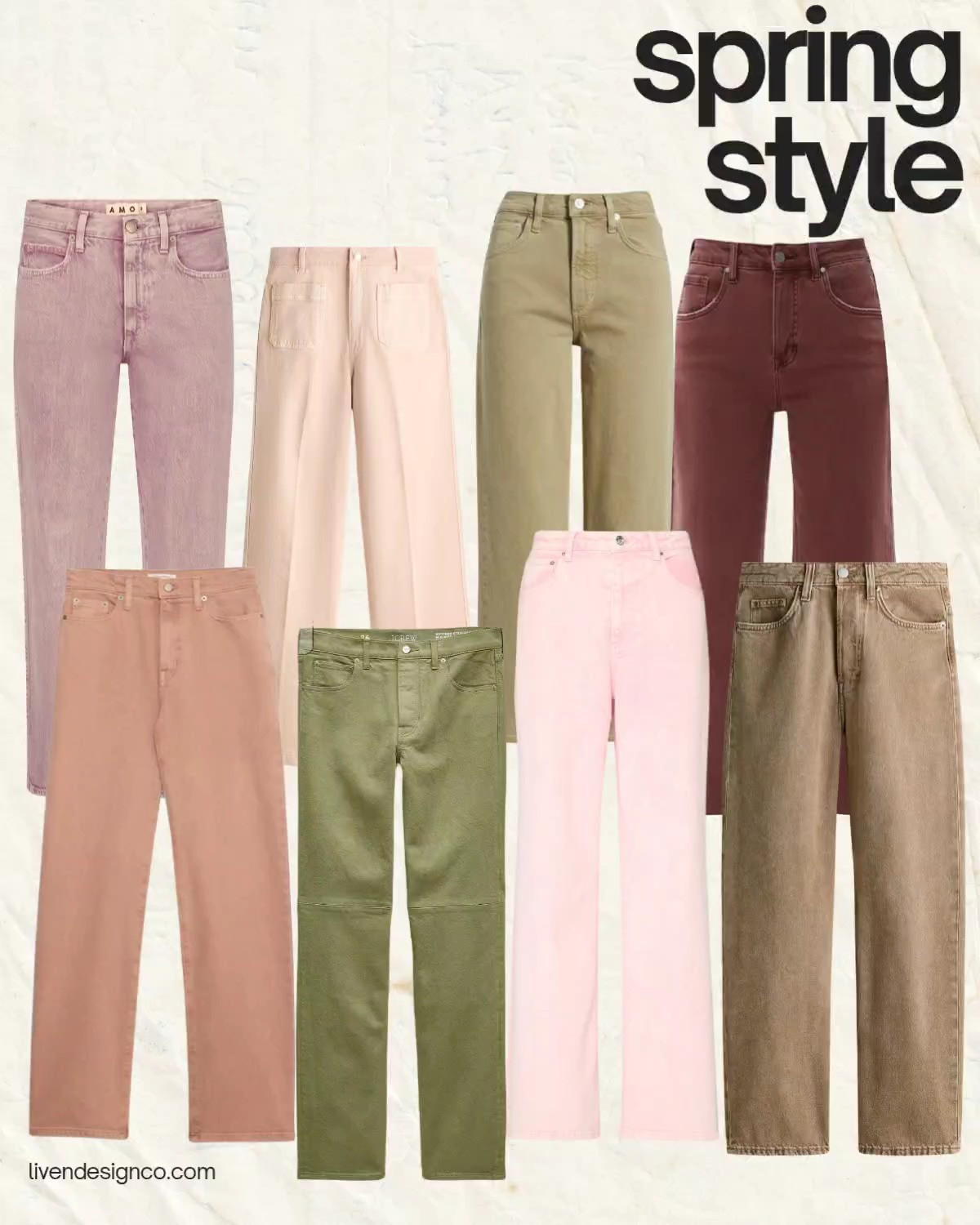 Spring style. Colored denim. Pink jeans. Green jeans. Blush denim. 

#LTKSeasonal #LTKSaleAlert