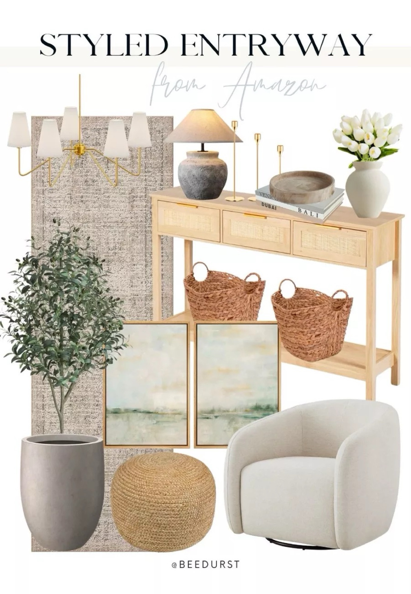 Amazon home decor, entryway decor from Amazon, entryway table, hallways rug, entryway rug, wall art, accent chair, faux tree, coffee table decor

#LTKFamily #LTKHome #LTKSeasonal