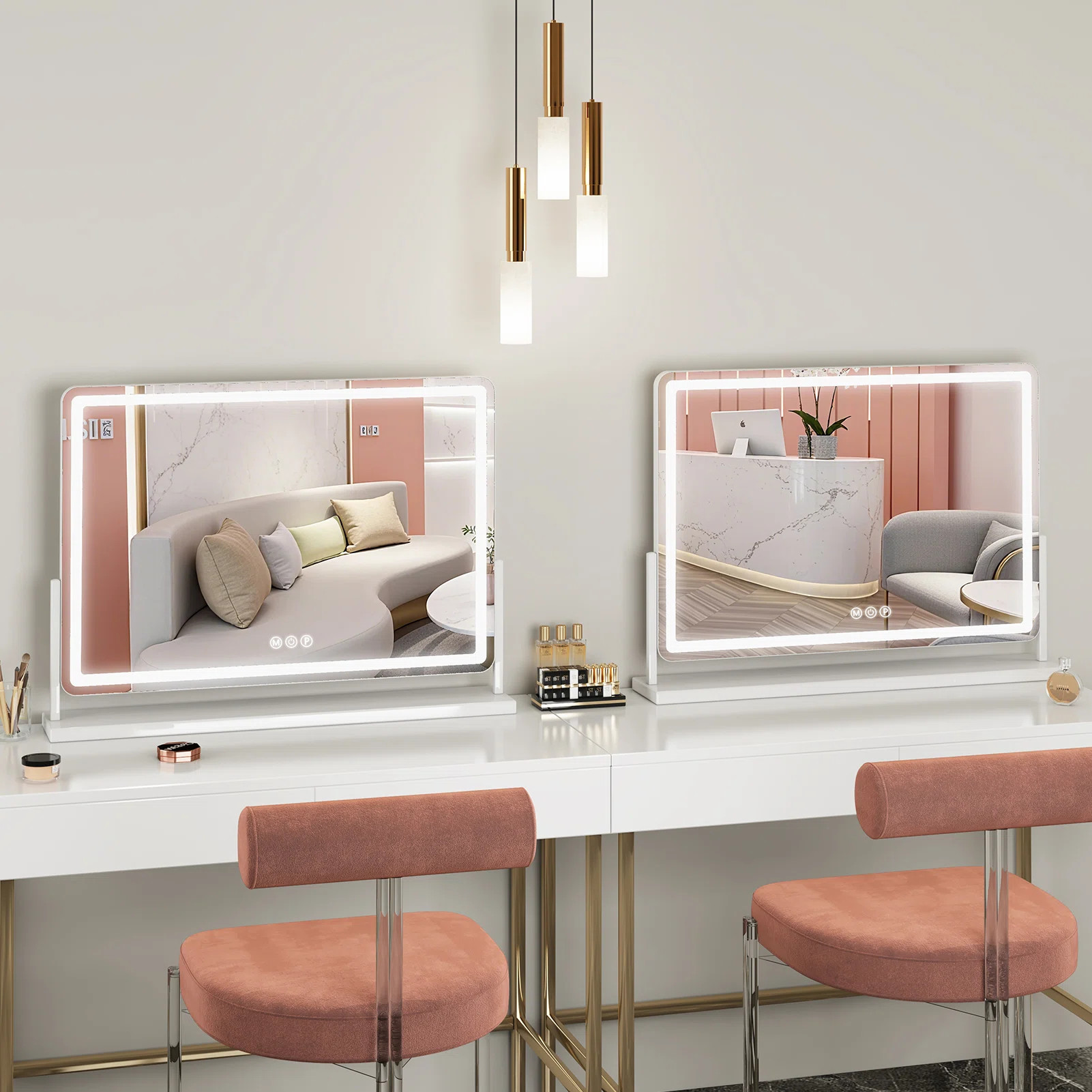 Led Vanity Mirror With Lights, 18x13 Inch Dimmable Touch Makeup Mirror | Wayfair North America