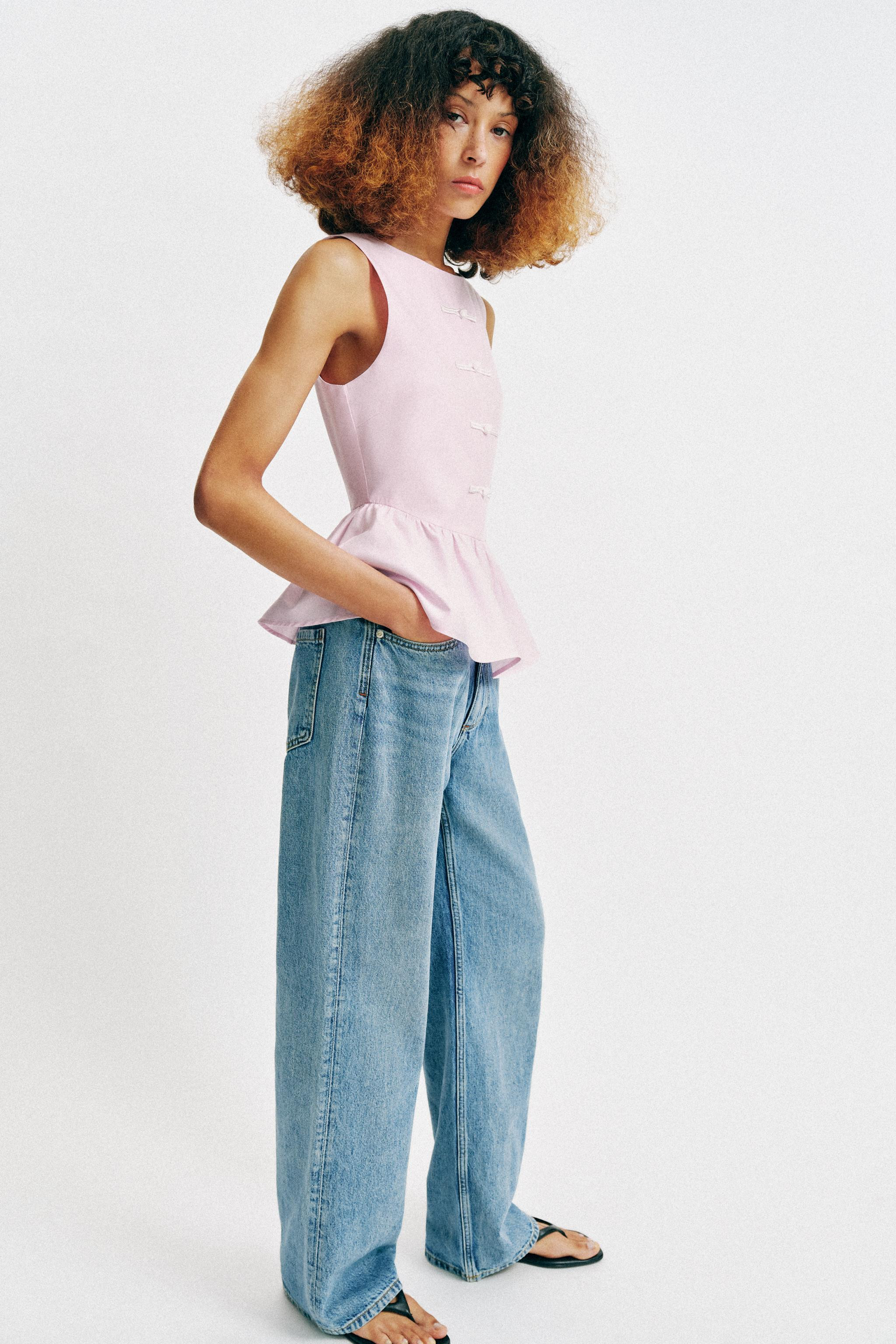 PEPLUM TOP WITH FIREMAN CLASPS | Zara US