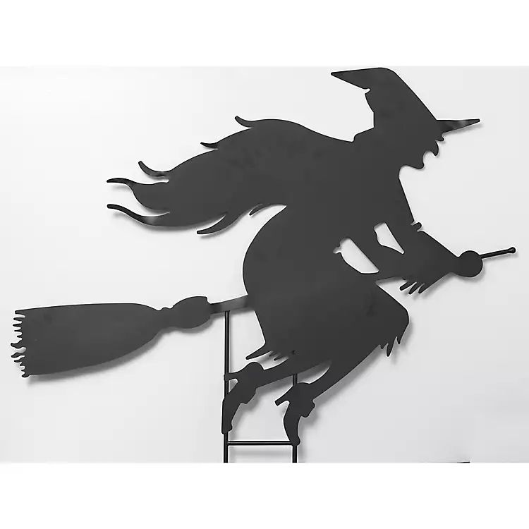 Broom Riding Witch Silhouette Yard Stake | Kirkland's Home