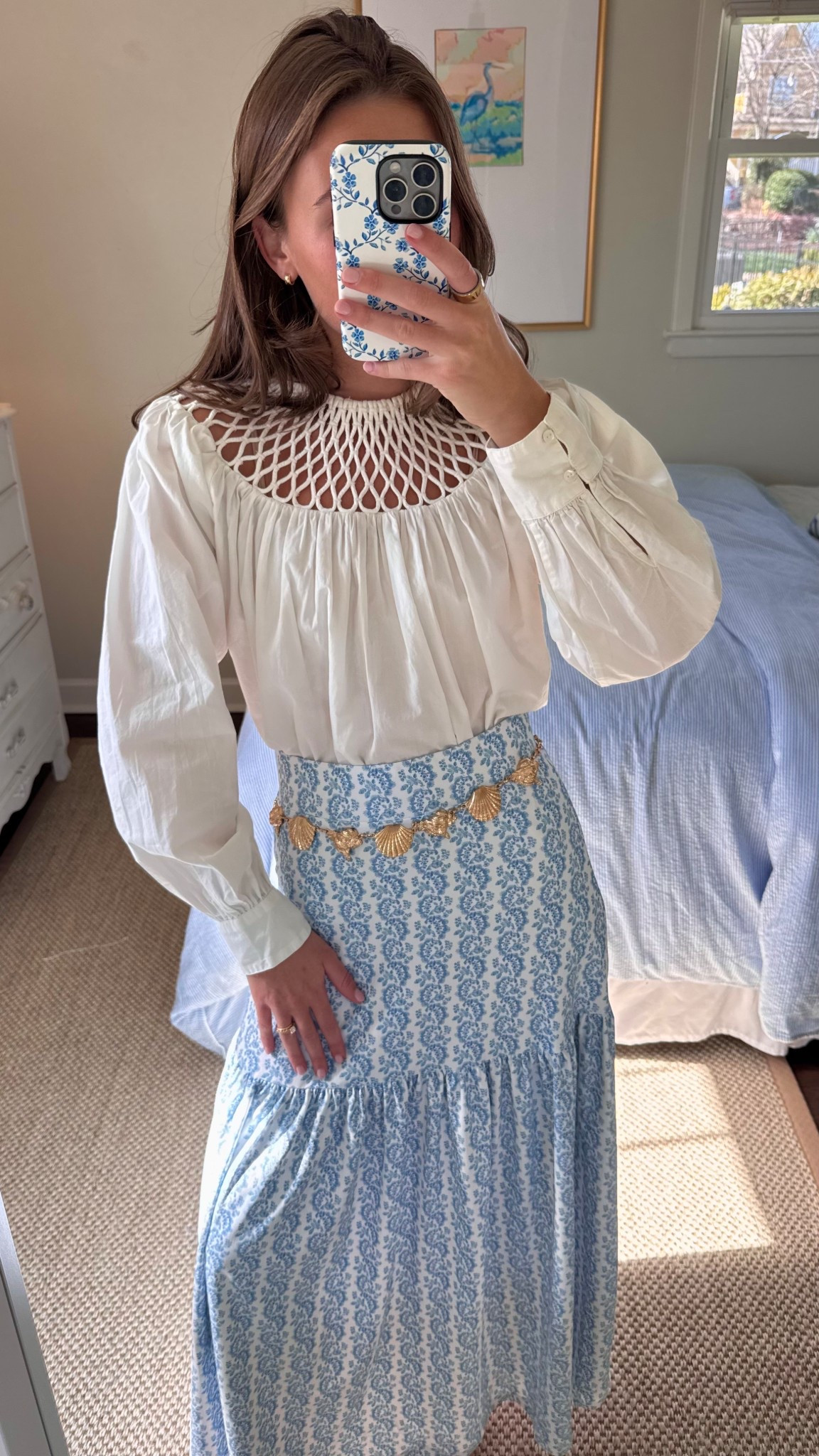 Wearing usual size (xs) and I’m 5’2” wearing 2” platforms! Linked similar chain belts as this one is very old!