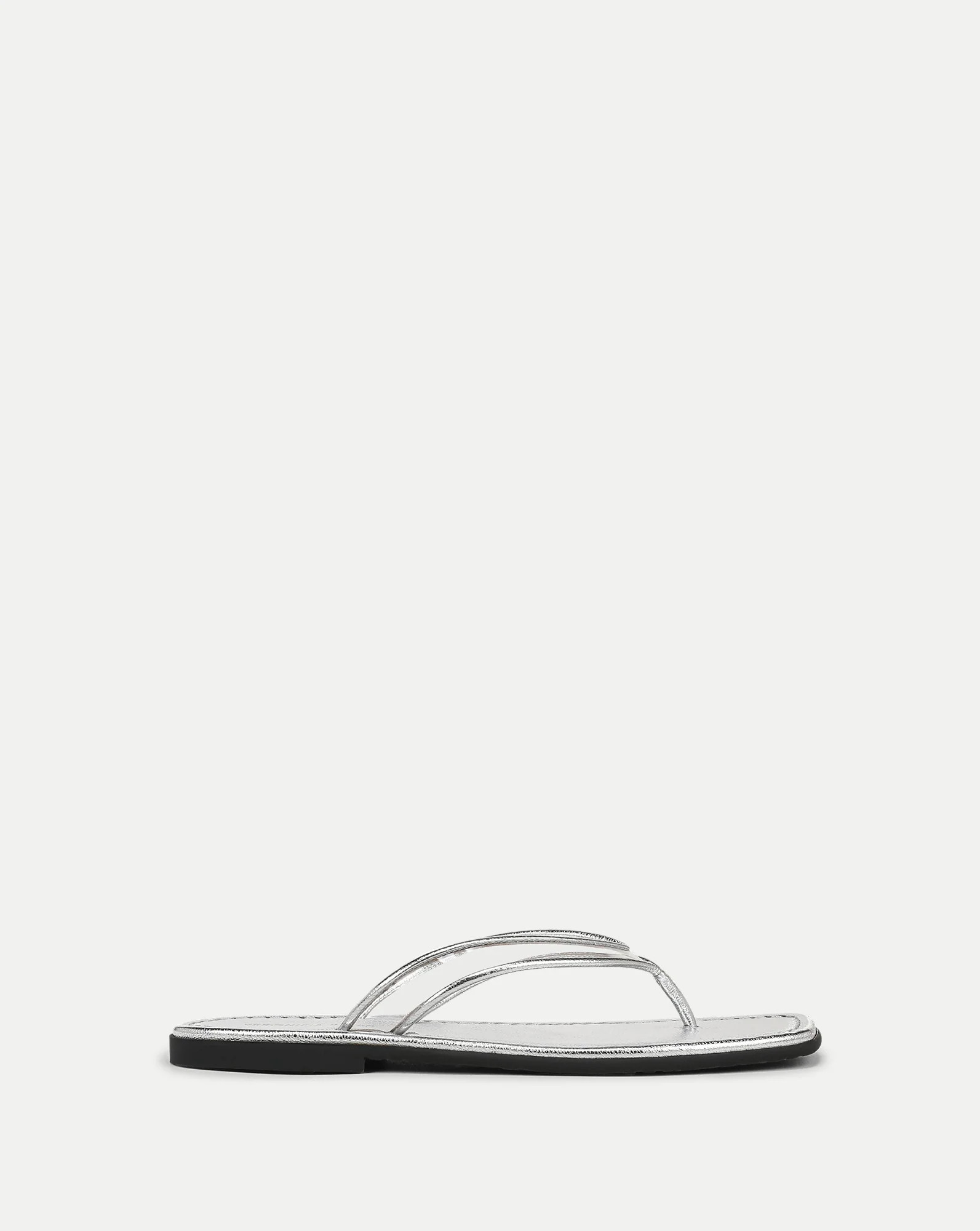 Veronica Beard Clea Flip-Flop Sandal Silver Clear | Veronica Beard