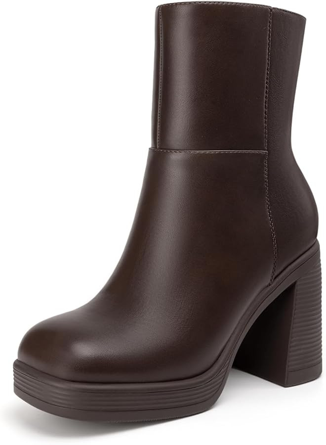 Women's High Chunky Heel Platform Ankle Boots | Amazon (US)