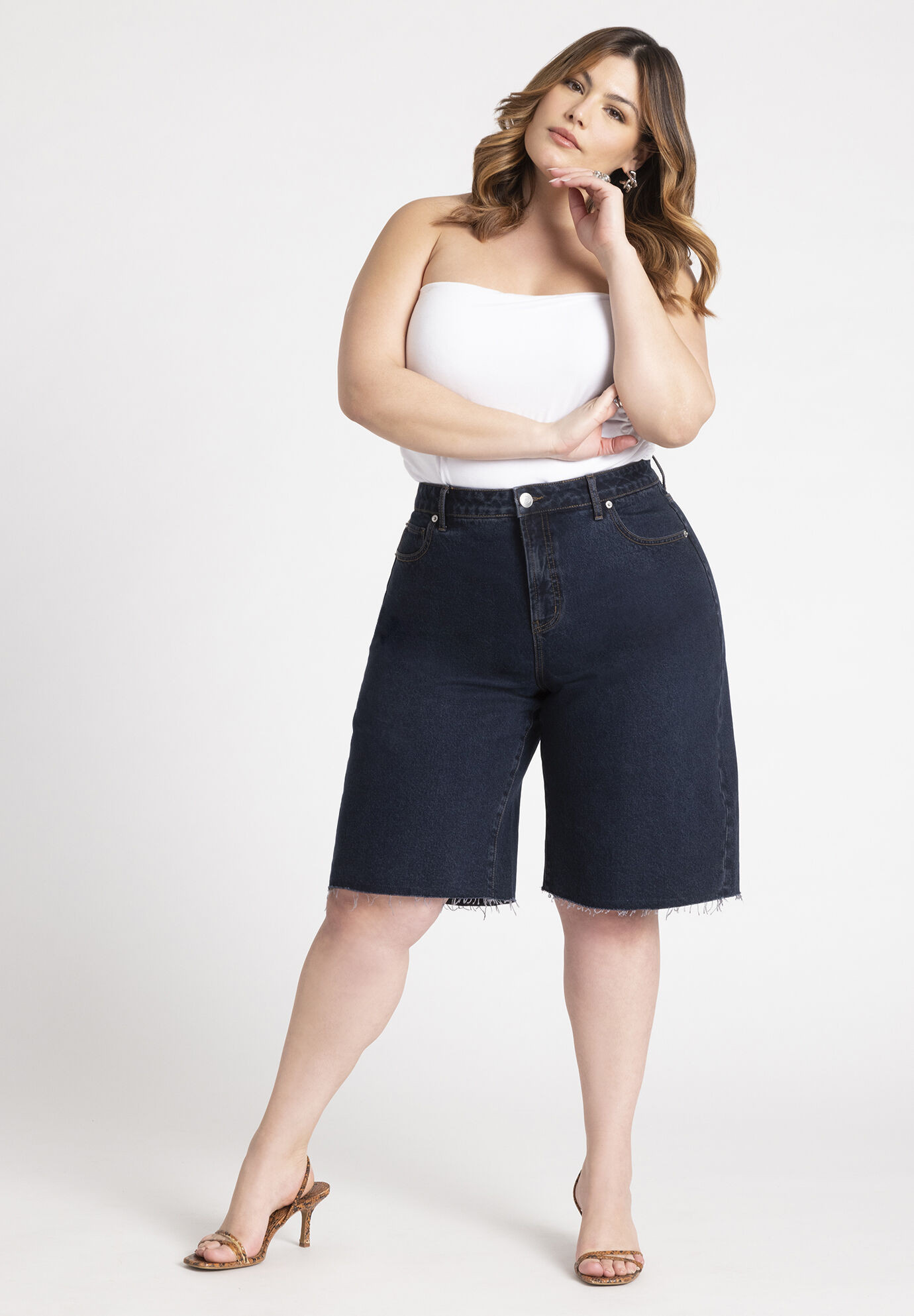 Denim Bermuda Short | Eloquii